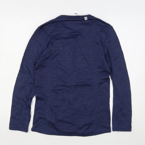 DECATHLON Mens Blue  Polyester Basic T-Shirt Size S Round Neck