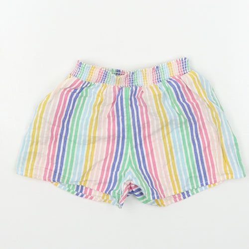 F&F Girls Multicoloured Striped Cotton Bermuda Shorts Size 3-4 Years  Regular