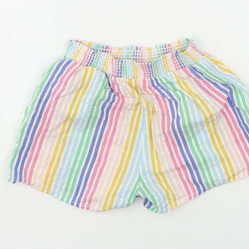 F&F Girls Multicoloured Striped Cotton Bermuda Shorts Size 3-4 Years  Regular