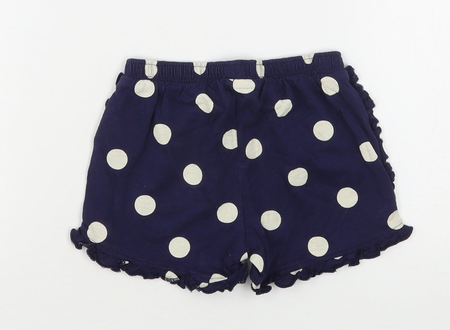 F&F Girls Blue Polka Dot Cotton Sweat Shorts Size 3-4 Years  Regular
