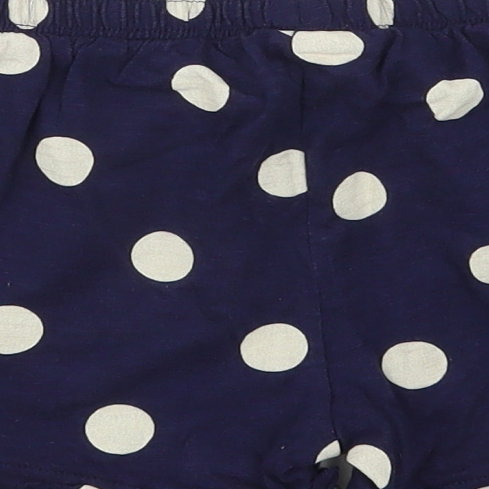 F&F Girls Blue Polka Dot Cotton Sweat Shorts Size 3-4 Years  Regular