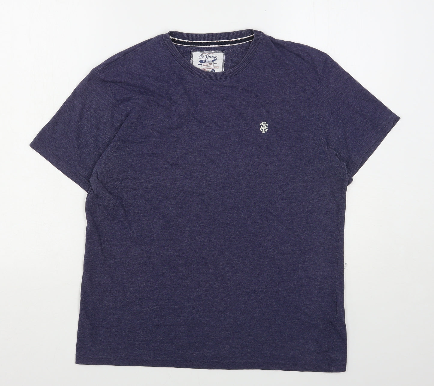 Duffer  Mens Blue  Cotton  T-Shirt Size M Round Neck