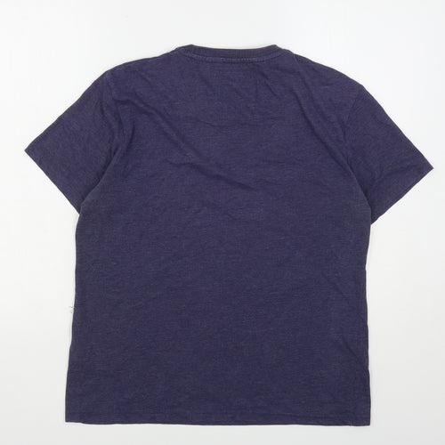 Duffer  Mens Blue  Cotton  T-Shirt Size M Round Neck