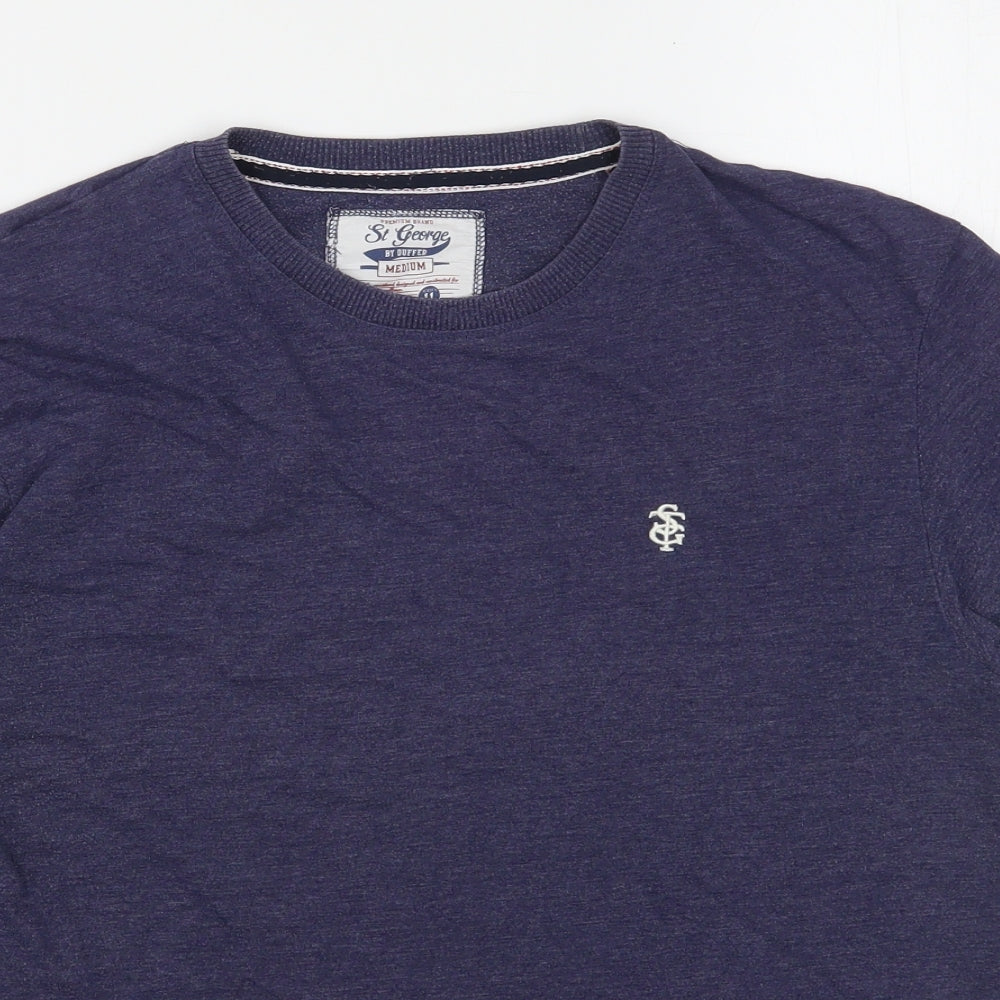 Duffer  Mens Blue  Cotton  T-Shirt Size M Round Neck