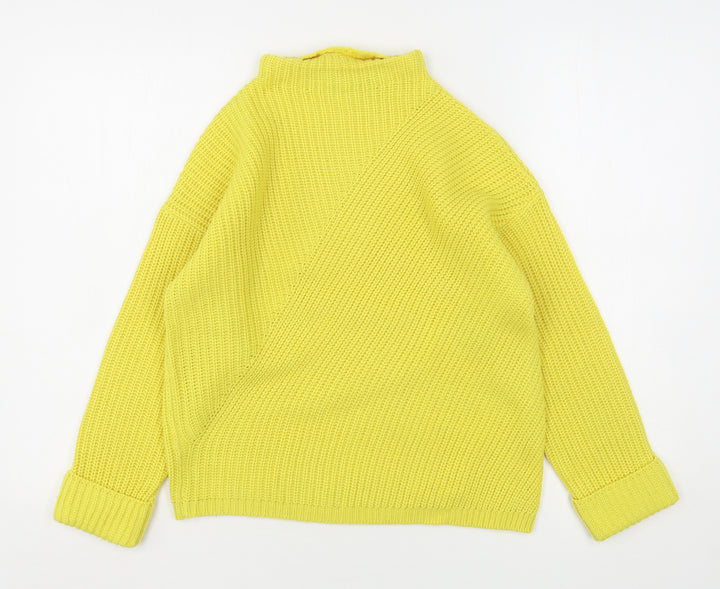 Dorothy Perkins Womens Yellow High Neck Acrylic Pullover Jumper Size 6