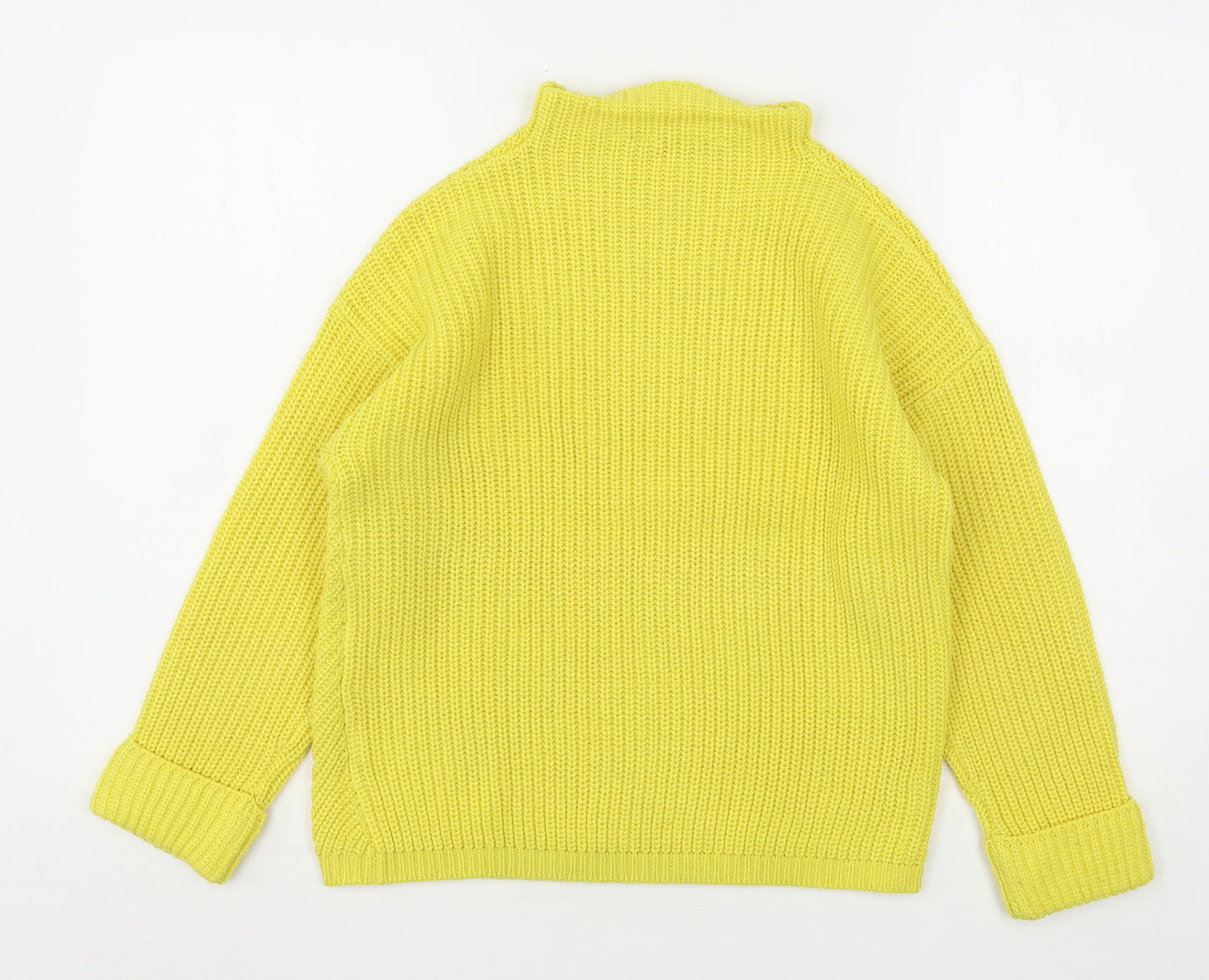 Dorothy Perkins Womens Yellow High Neck  Acrylic Pullover Jumper Size 6
