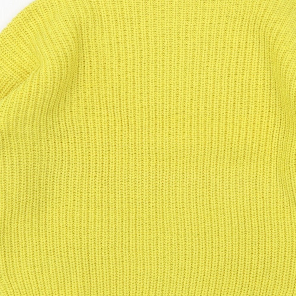 Dorothy Perkins Womens Yellow High Neck  Acrylic Pullover Jumper Size 6