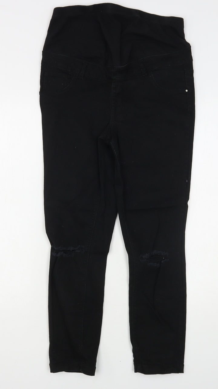 New Look Womens Black Cotton Skinny Jeans Size 10 L26 in Regular