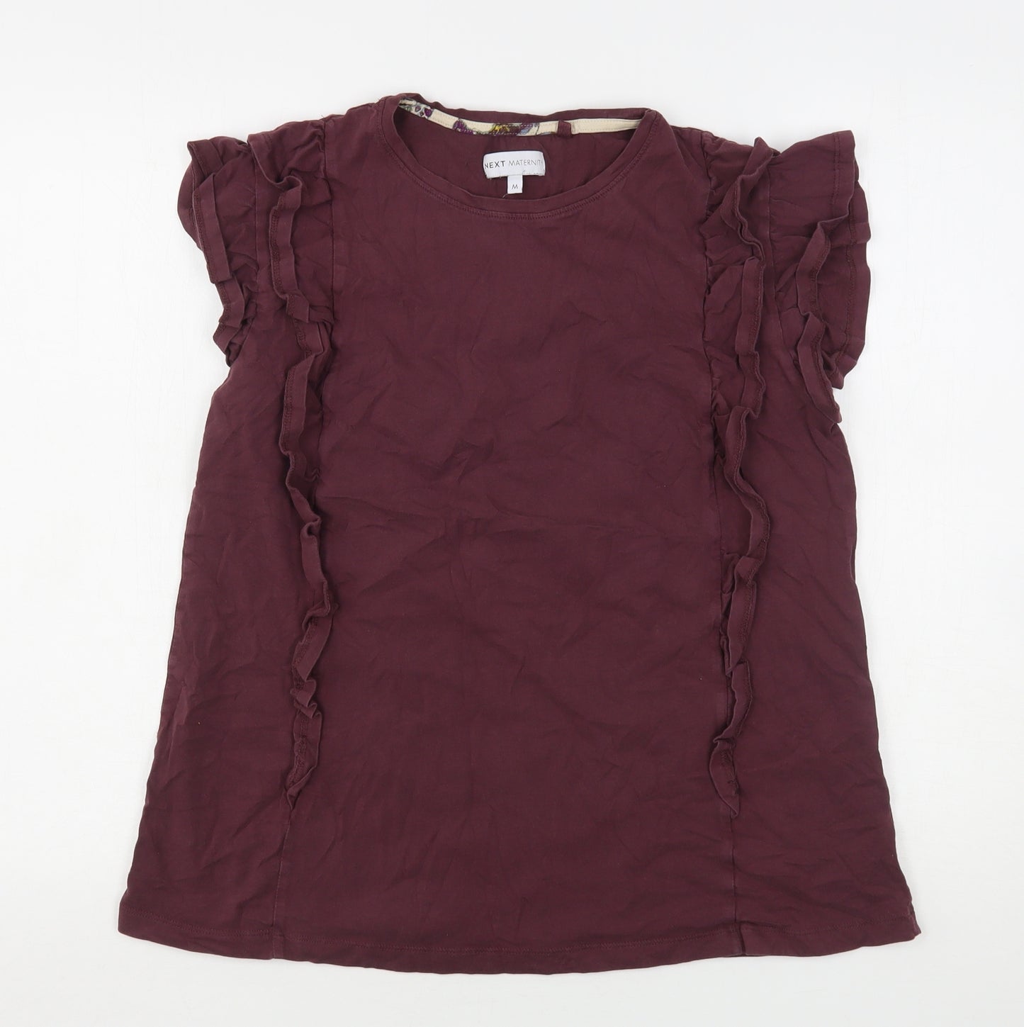 NEXT Womens Purple  Cotton Basic T-Shirt Size M Round Neck