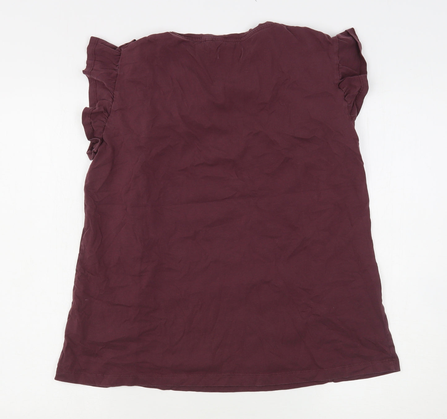 NEXT Womens Purple  Cotton Basic T-Shirt Size M Round Neck