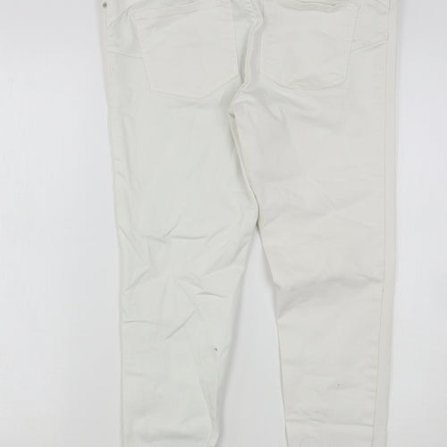 New Look Womens White  Cotton Jegging Jeans Size 12 L29 in Regular