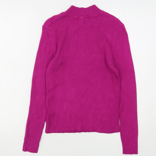 Primark Womens Purple High Neck  Viscose Pullover Jumper Size 14