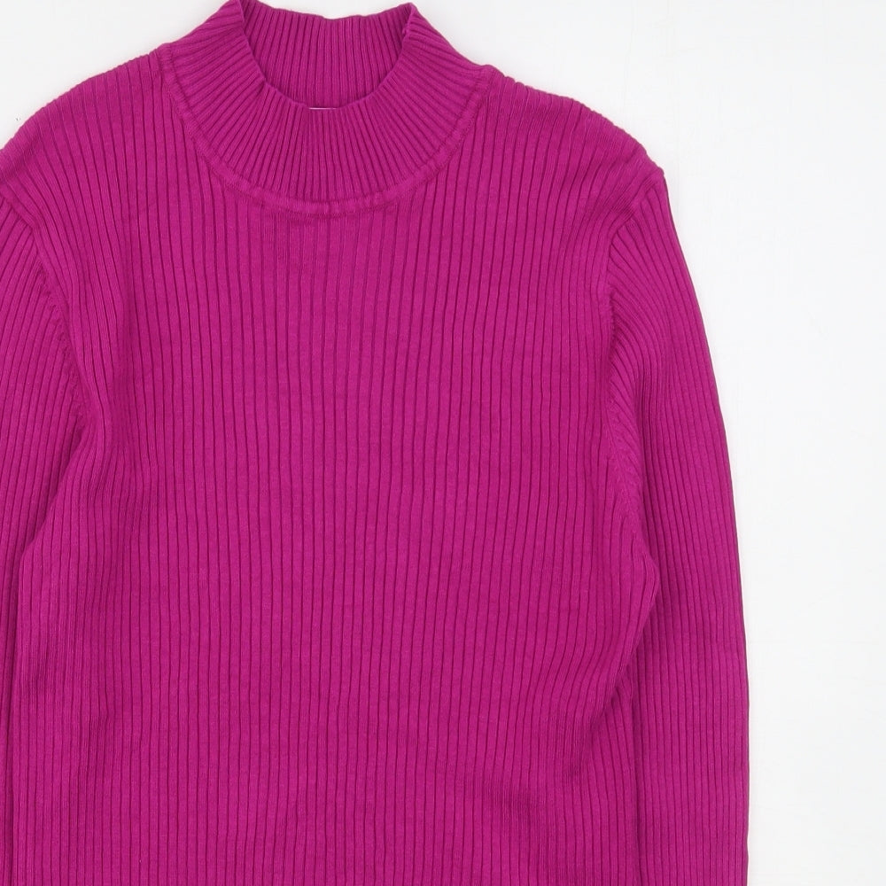 Primark Womens Purple High Neck  Viscose Pullover Jumper Size 14