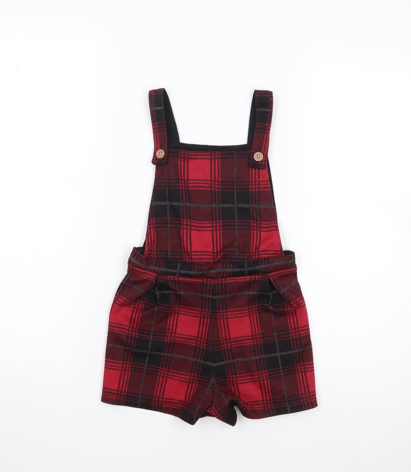 F&F Girls Red Plaid Polyester Playsuit One-Piece Size 6-7 Years  Pullover