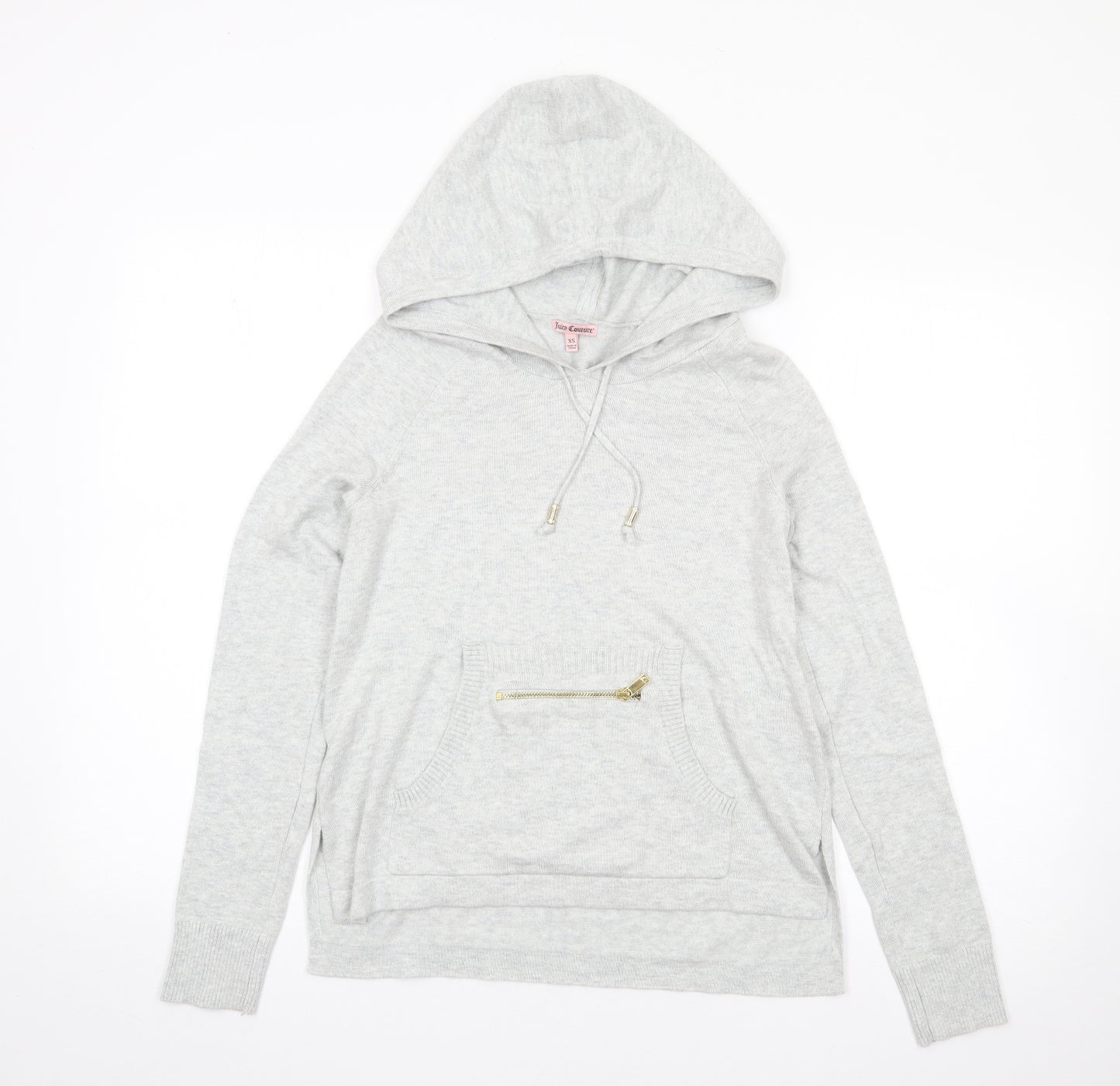 Juicy Couture Womens Grey  Cotton Pullover Hoodie Size XS  Pullover