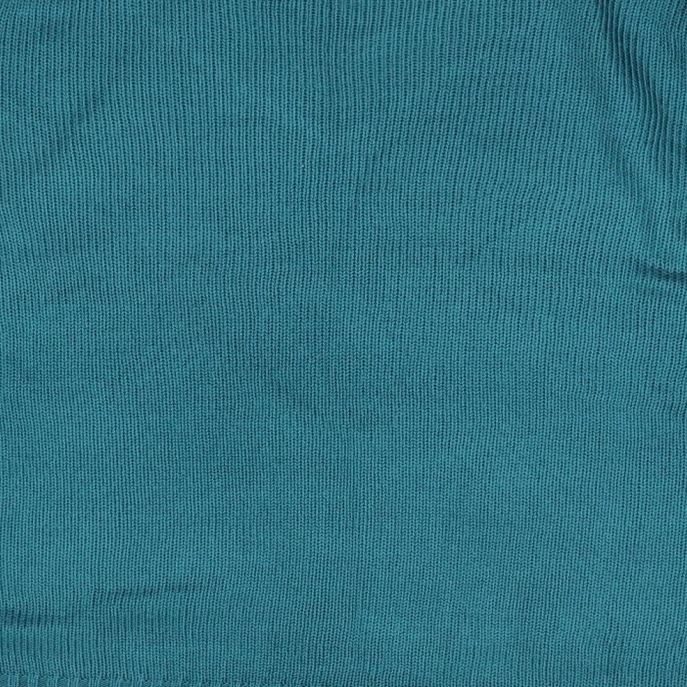 Preworn Womens Green V-Neck  Acrylic Pullover Jumper Size L