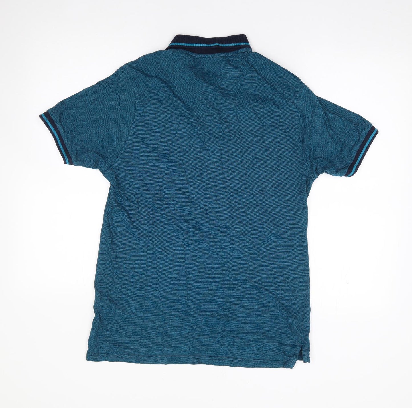 Pierre Cardin Mens Blue  100% Cotton  Polo Size M Collared Pullover