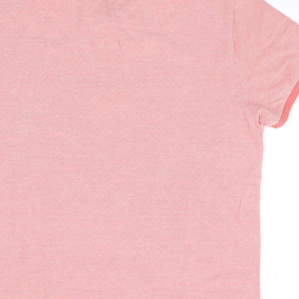 Threadbare Mens Pink  100% Cotton  Polo Size L Collared Pullover