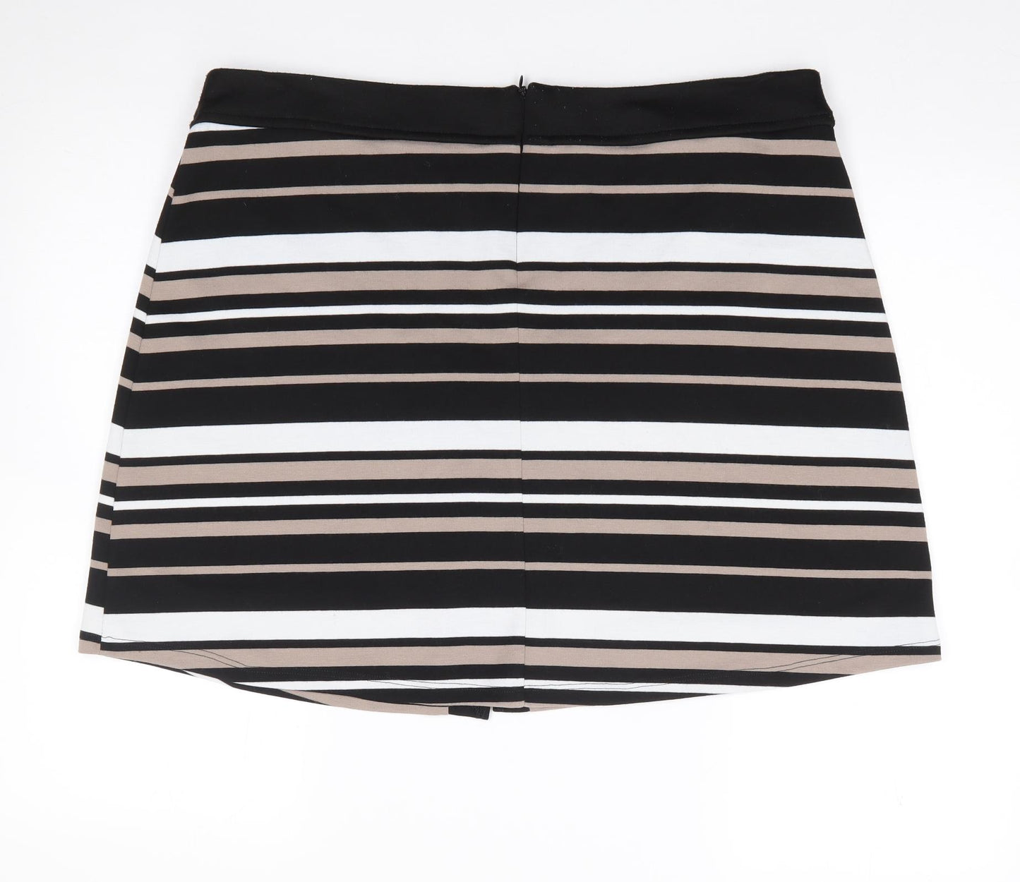 Dorothy Perkins Womens Multicoloured Striped Polyester A-Line Skirt Size 16   Zip