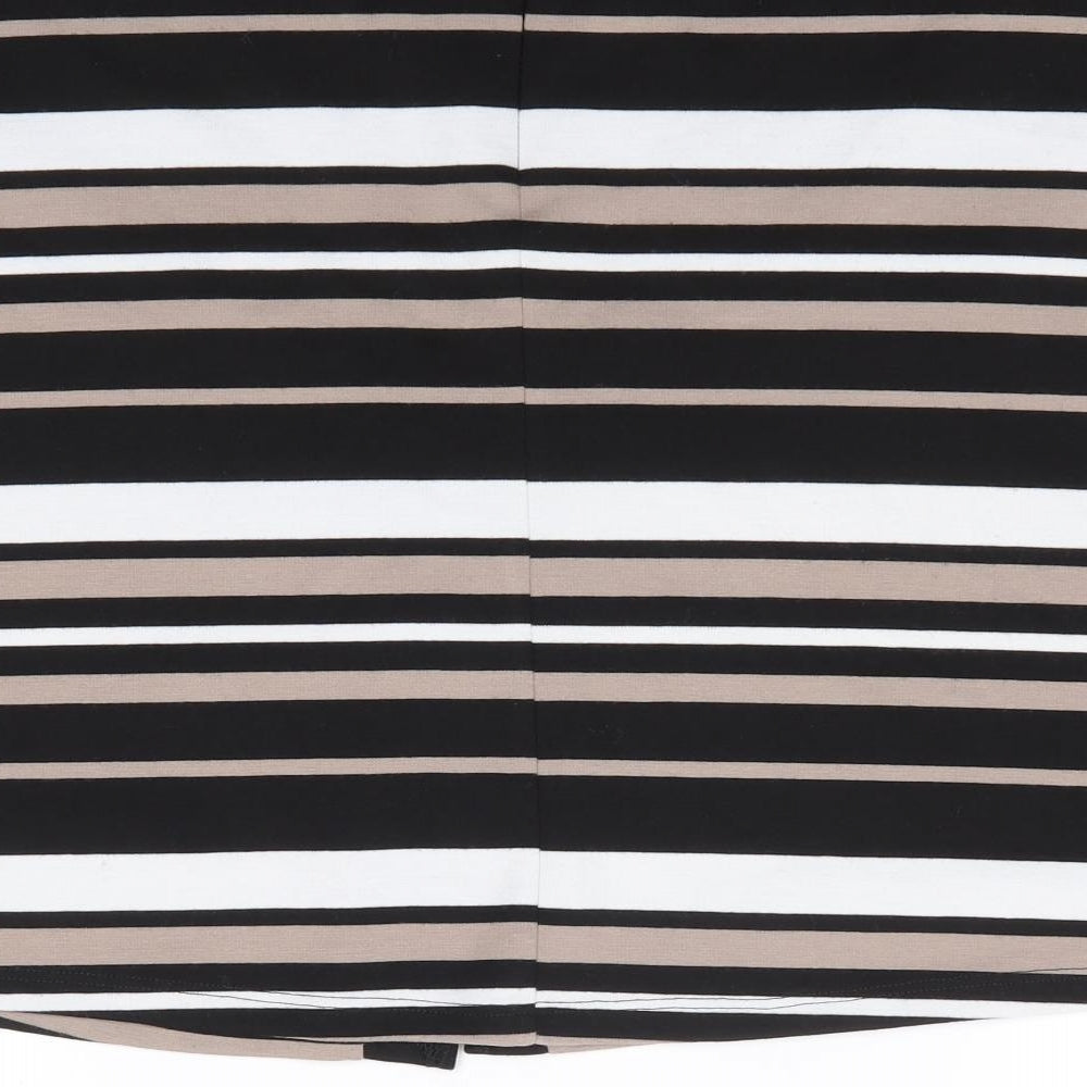 Dorothy Perkins Womens Multicoloured Striped Polyester A-Line Skirt Size 16   Zip