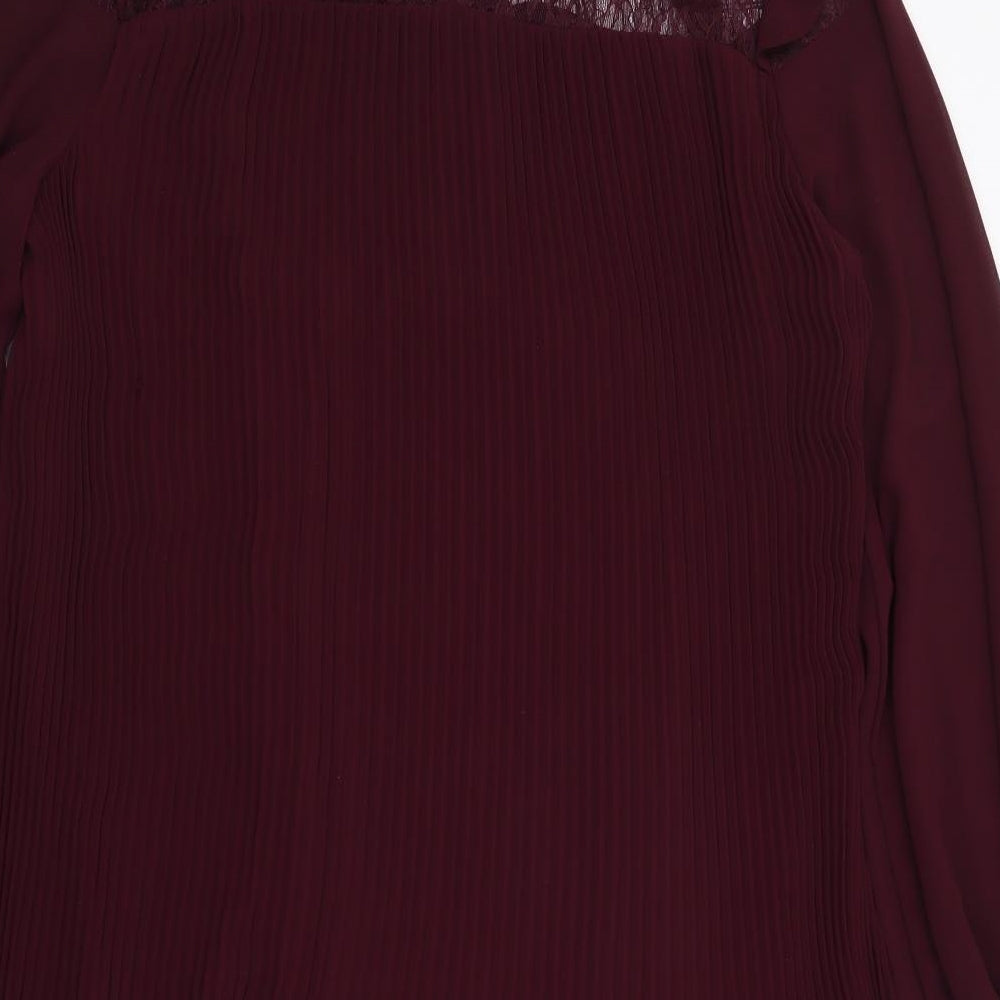 River Island Womens Purple  Polyester A-Line  Size 18  Round Neck Zip
