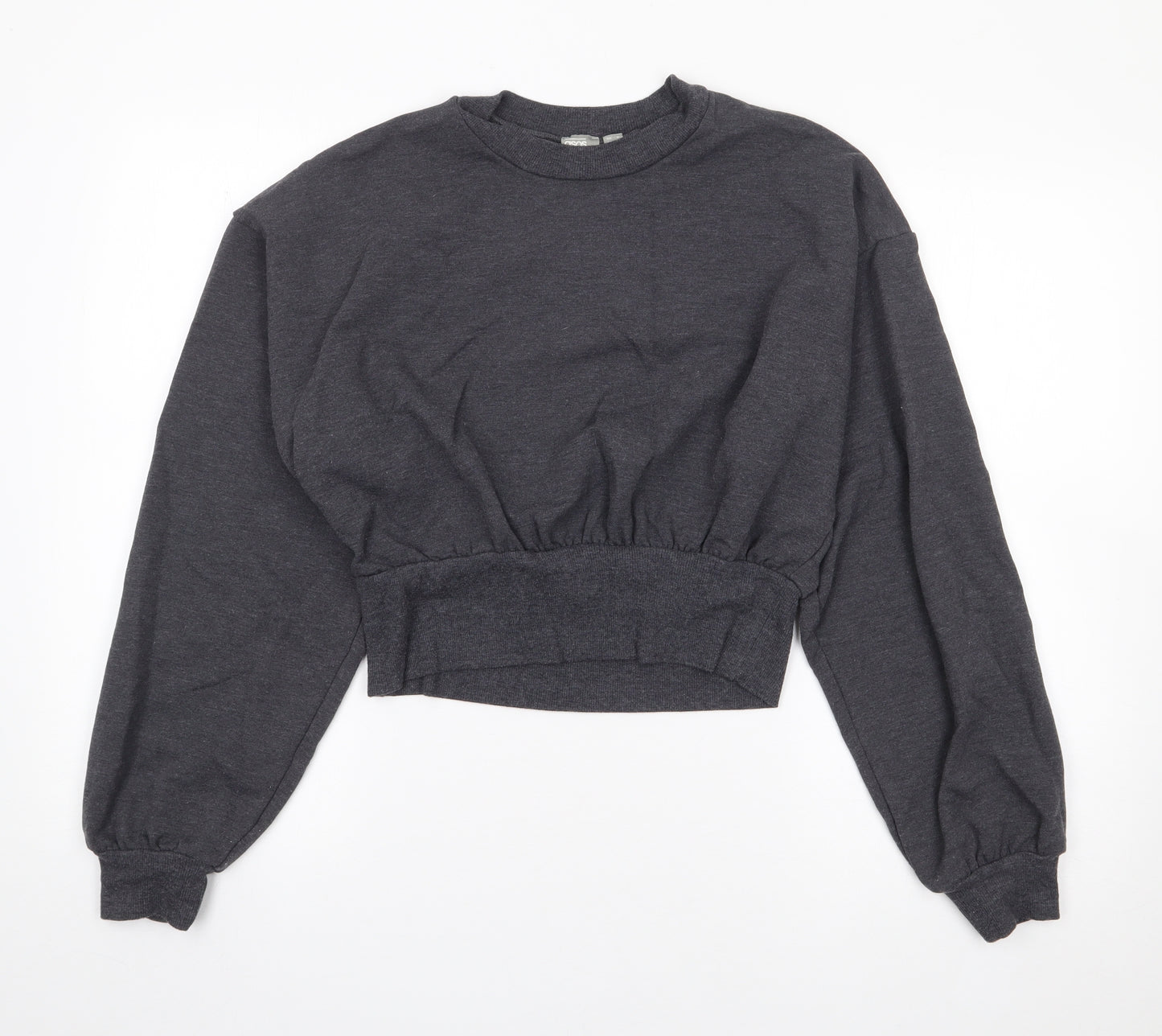 ASOS Womens Grey Boat Neck  Viscose Pullover Jumper Size 8   - Cropped