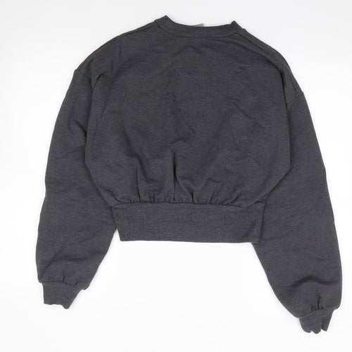 ASOS Womens Grey Boat Neck  Viscose Pullover Jumper Size 8   - Cropped