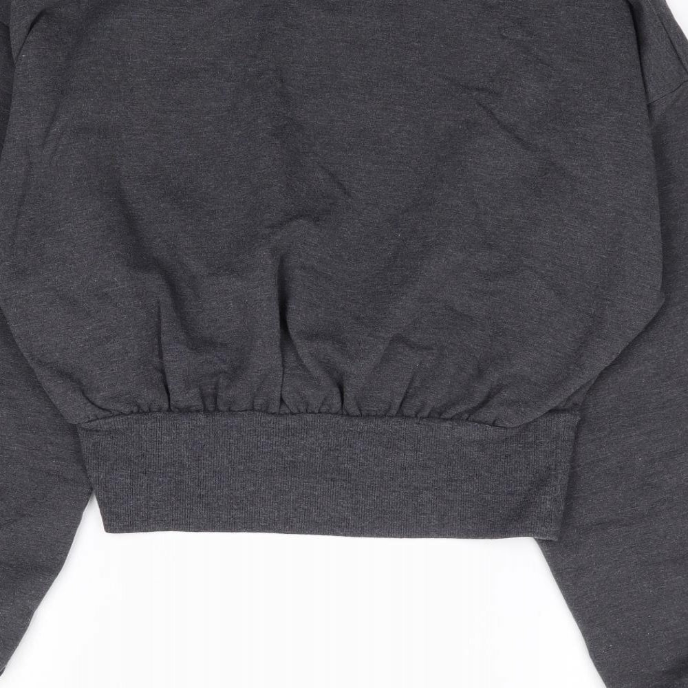 ASOS Womens Grey Boat Neck  Viscose Pullover Jumper Size 8   - Cropped
