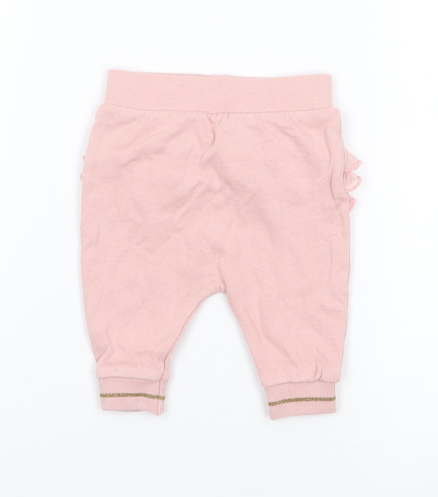 River Island Girls Pink  100% Cotton Jogger Trousers Size 0-3 Months