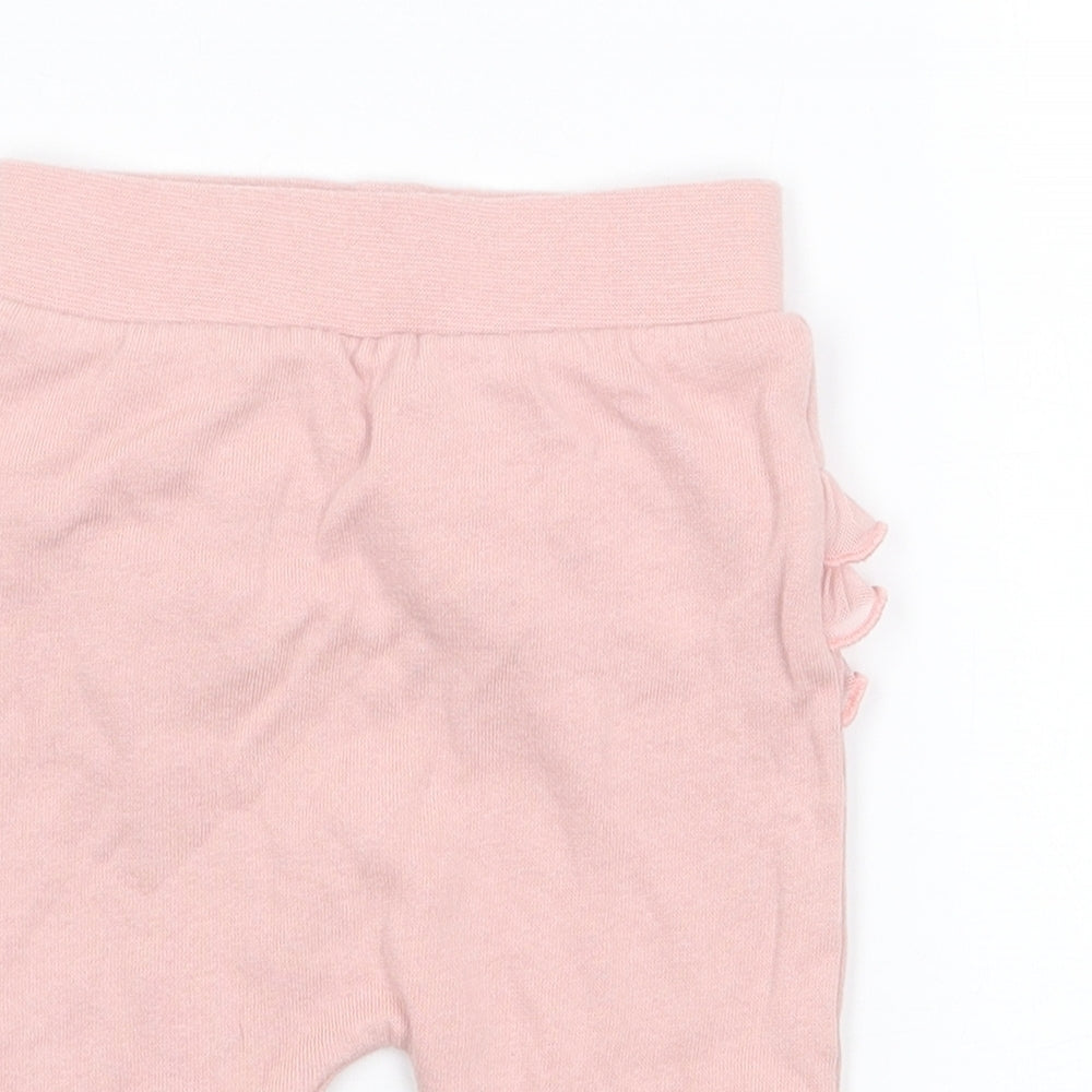 River Island Girls Pink  100% Cotton Jogger Trousers Size 0-3 Months