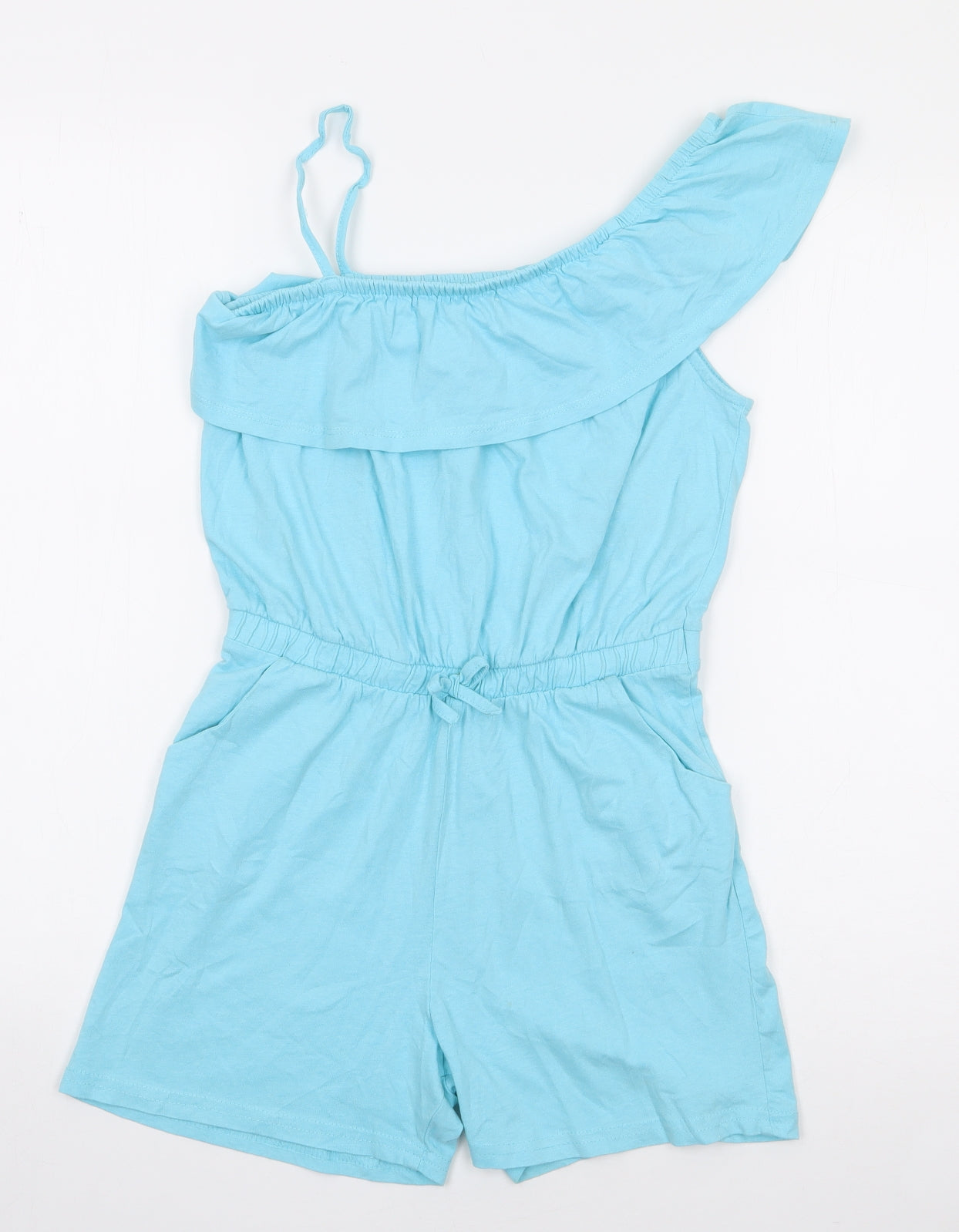 Hullabaloo Girl Girls Blue  100% Cotton Romper One-Piece Size 9-10 Years  Pullover