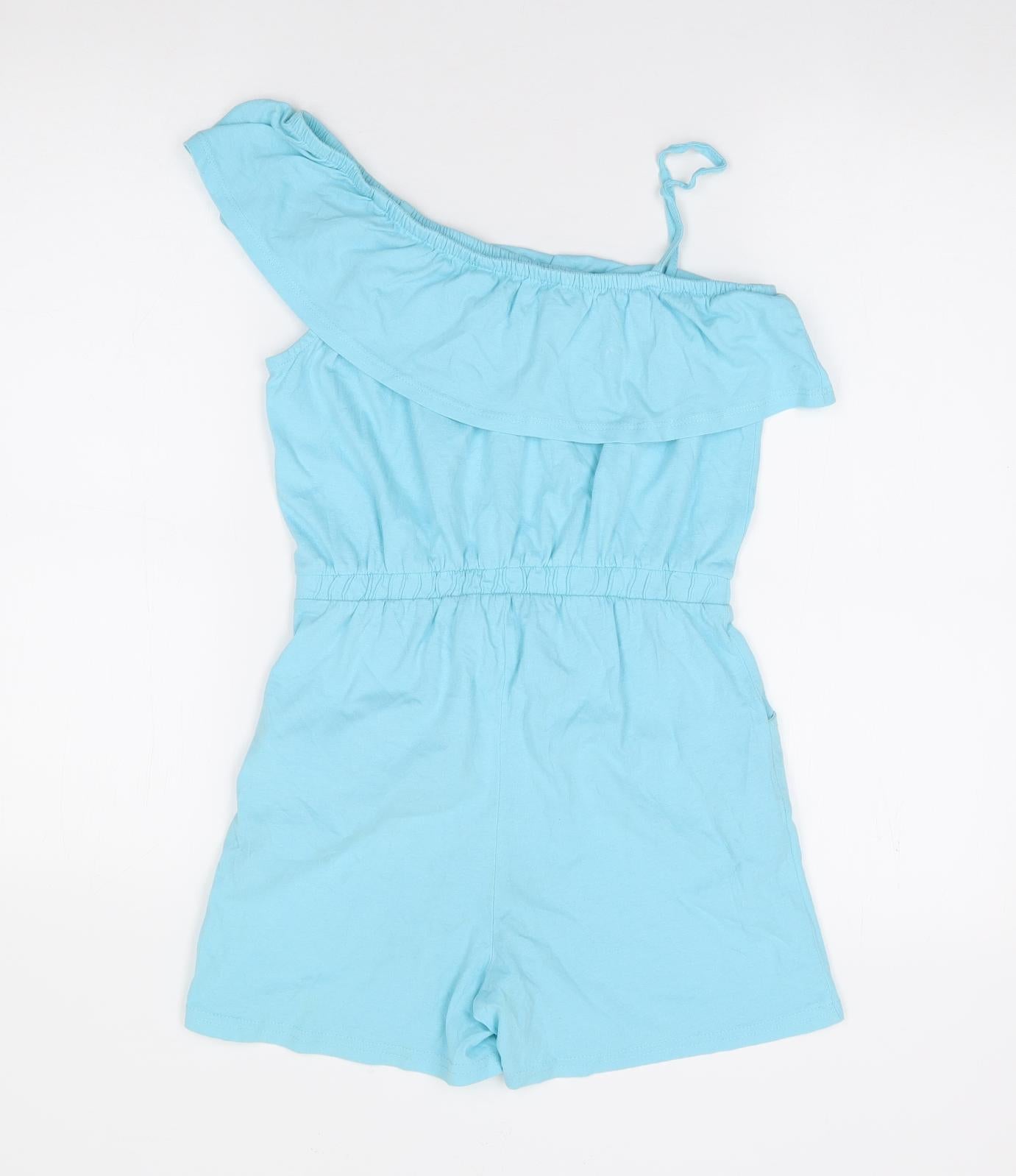 Hullabaloo Girl Girls Blue  100% Cotton Romper One-Piece Size 9-10 Years  Pullover