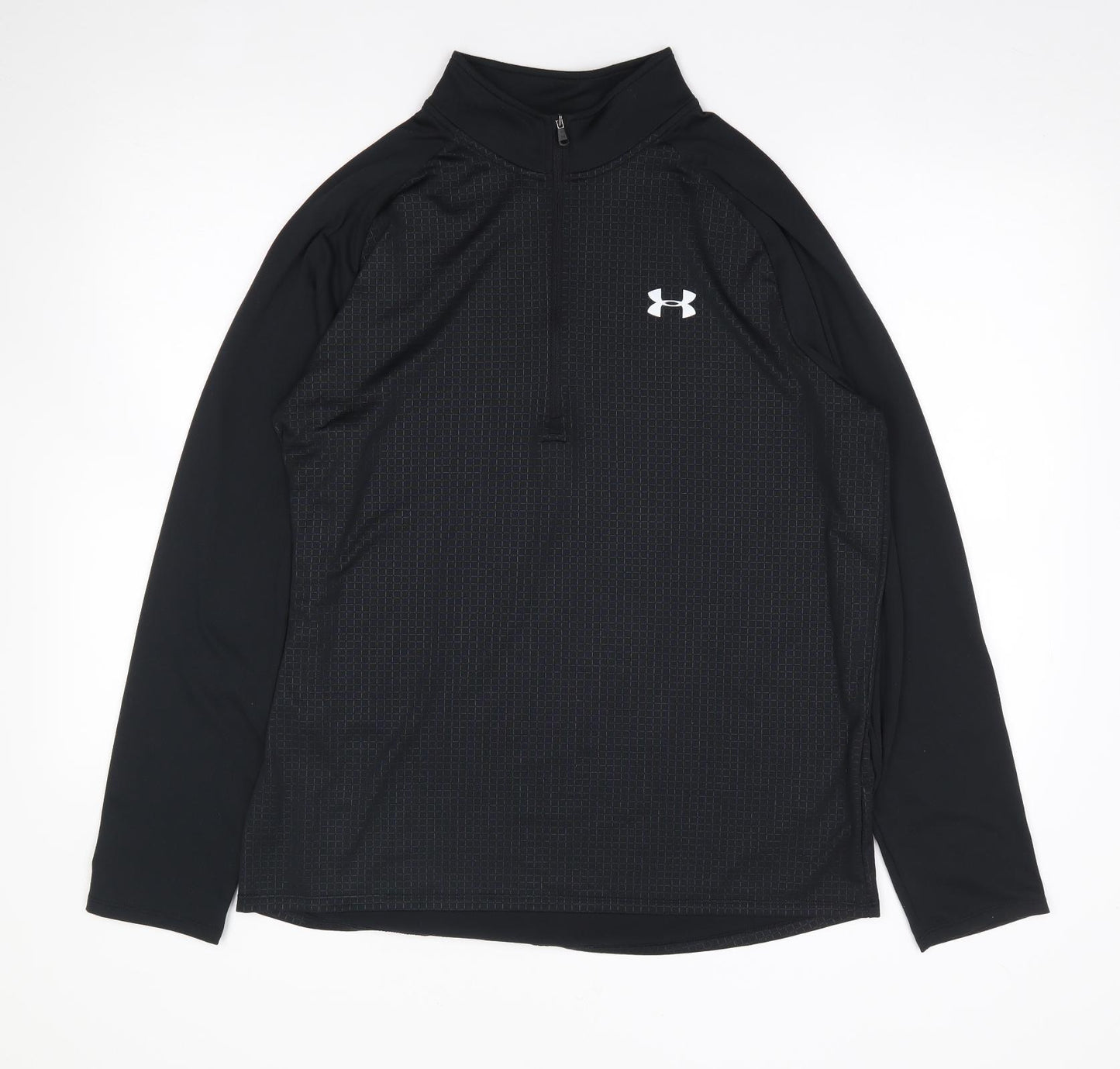 Under armour Mens Black Geometric Polyester Pullover Hoodie Size L