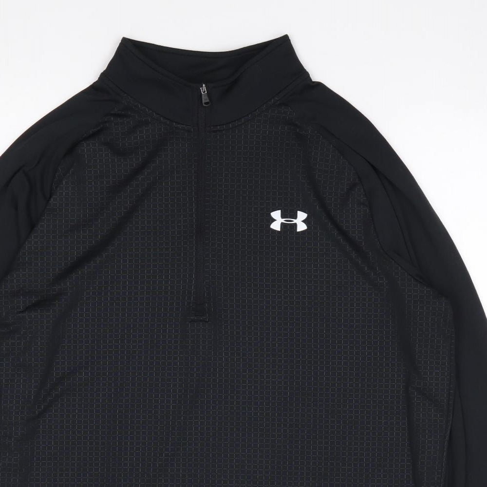 Under armour Mens Black Geometric Polyester Pullover Hoodie Size L