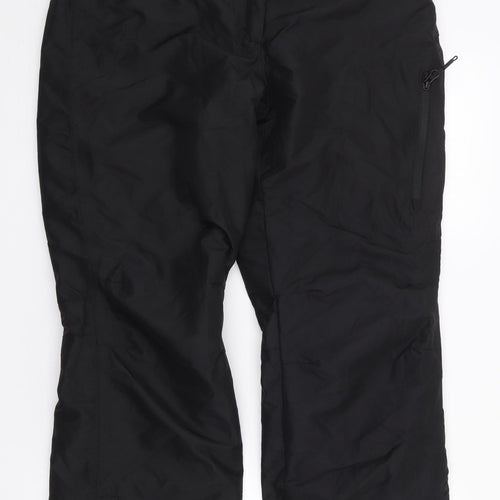 Crivit Womens Black  Polyester Snow Pants Trousers Size 14 L29 in Regular Zip