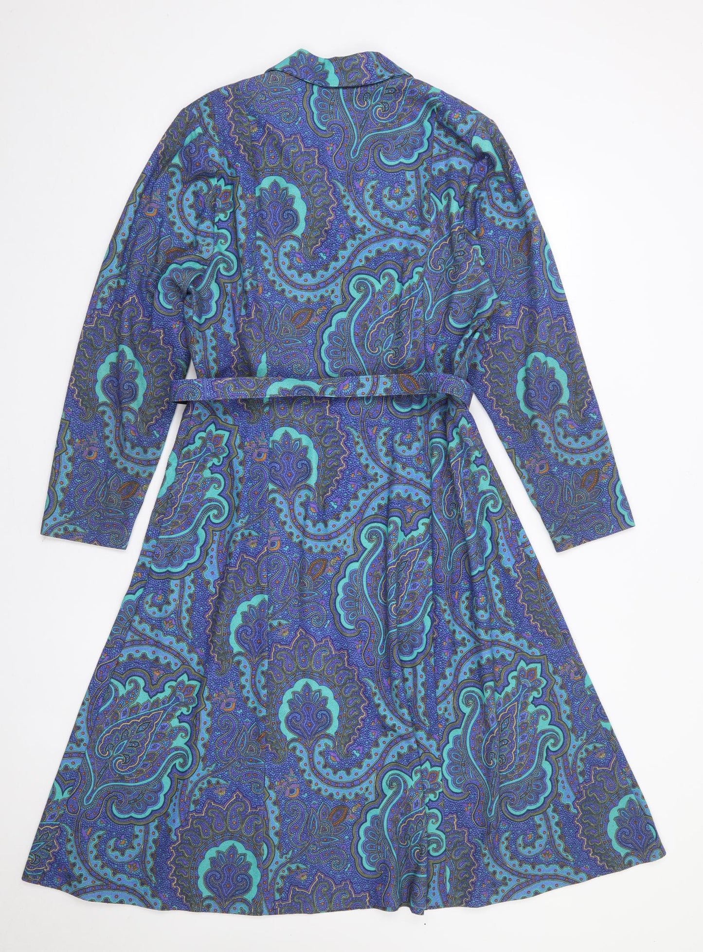 Richard Stump Womens Multicoloured Paisley Polyester Shirt Dress  Size 14  Collared Button