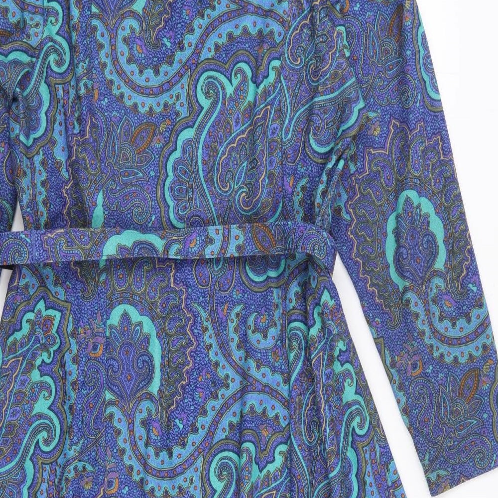 Richard Stump Womens Multicoloured Paisley Polyester Shirt Dress  Size 14  Collared Button