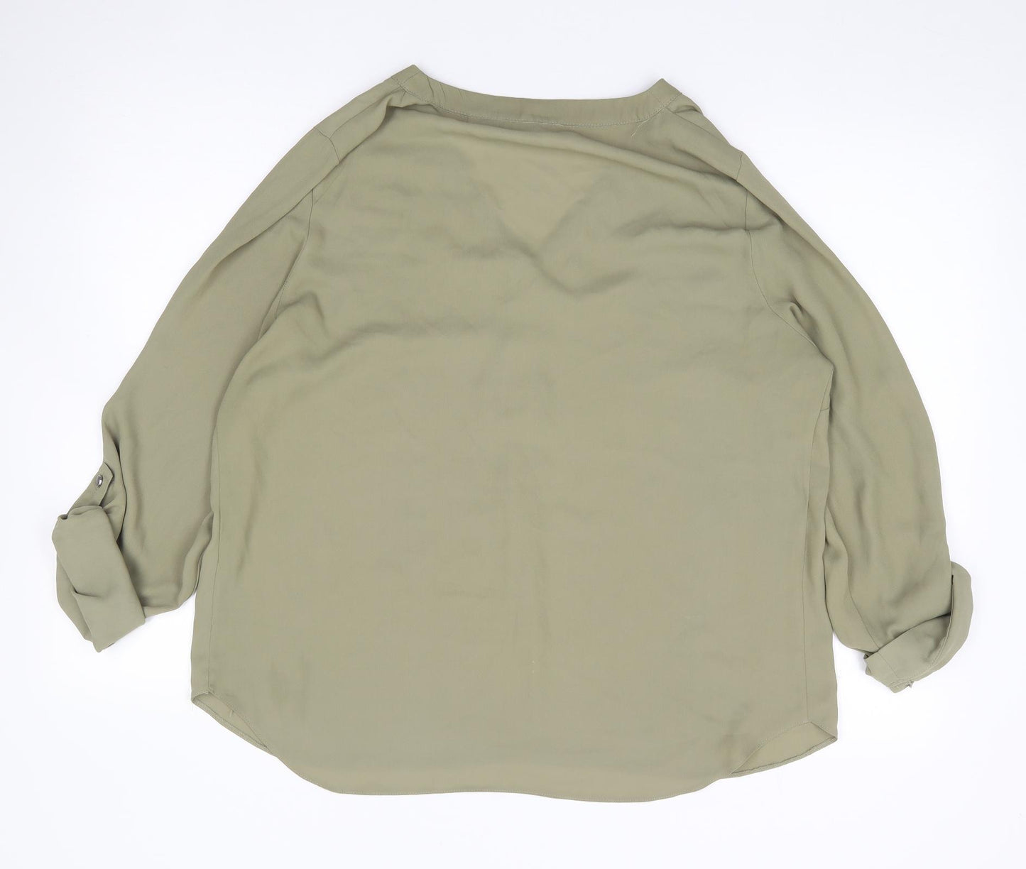 Dorothy Perkins Womens Green  Polyester Jersey Blouse Size 16 V-Neck