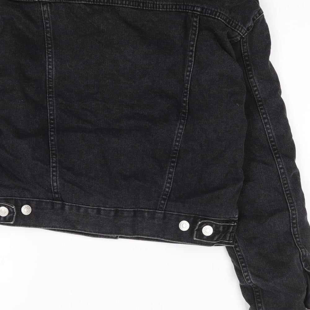 Topshop Womens Black   Jacket Coat Size 6  Button