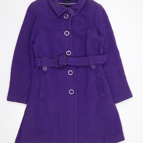Debenhams Womens Purple   Trench Coat Coat Size 16  Button