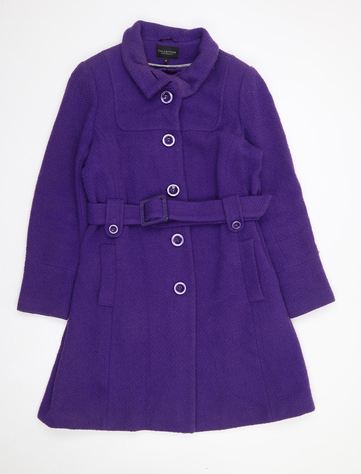 Debenhams Womens Purple   Trench Coat Coat Size 16  Button