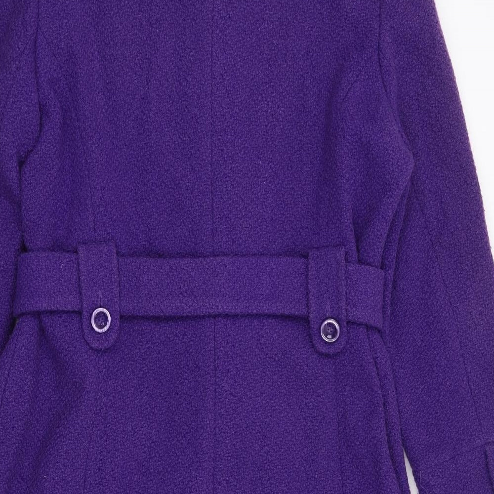 Debenhams Womens Purple   Trench Coat Coat Size 16  Button