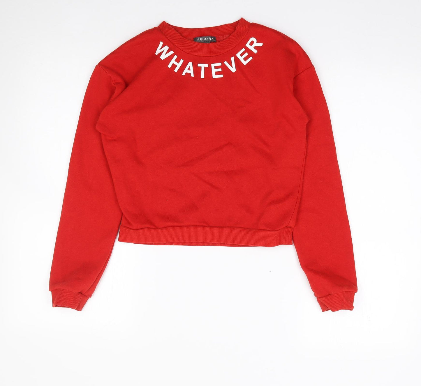 Primark Girls Red  Polyester Pullover Sweatshirt Size 12-13 Years  Pullover