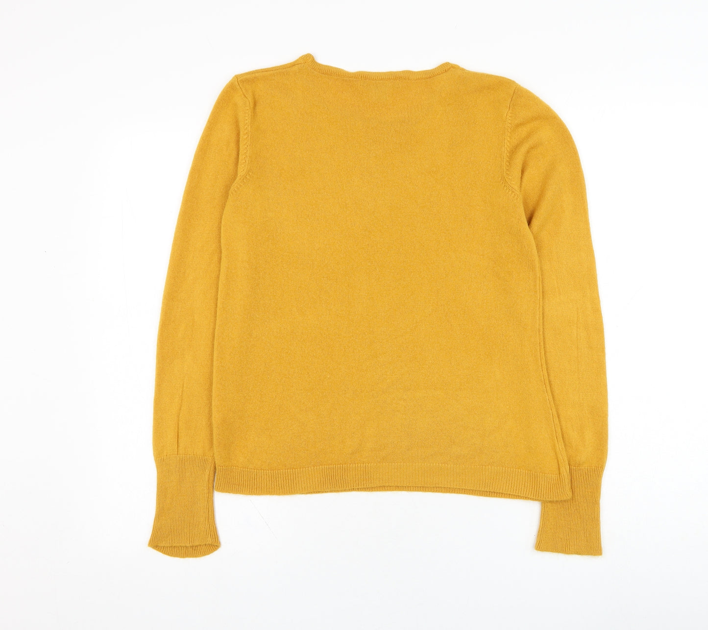 Primark Womens Yellow Round Neck  Acrylic Pullover Jumper Size 10