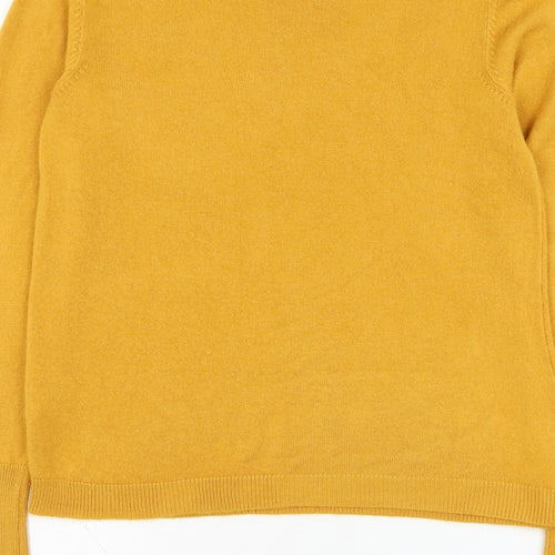 Primark Womens Yellow Round Neck  Acrylic Pullover Jumper Size 10