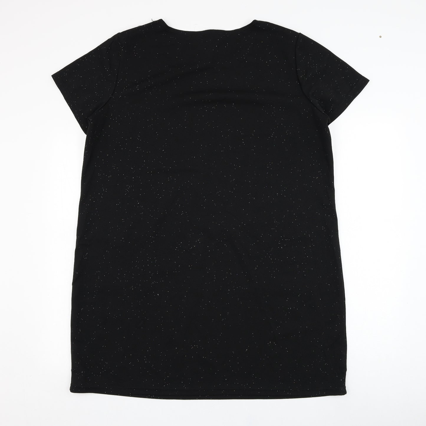 Pep&co Womens Black  Polyester T-Shirt Dress  Size 20  Round Neck Pullover