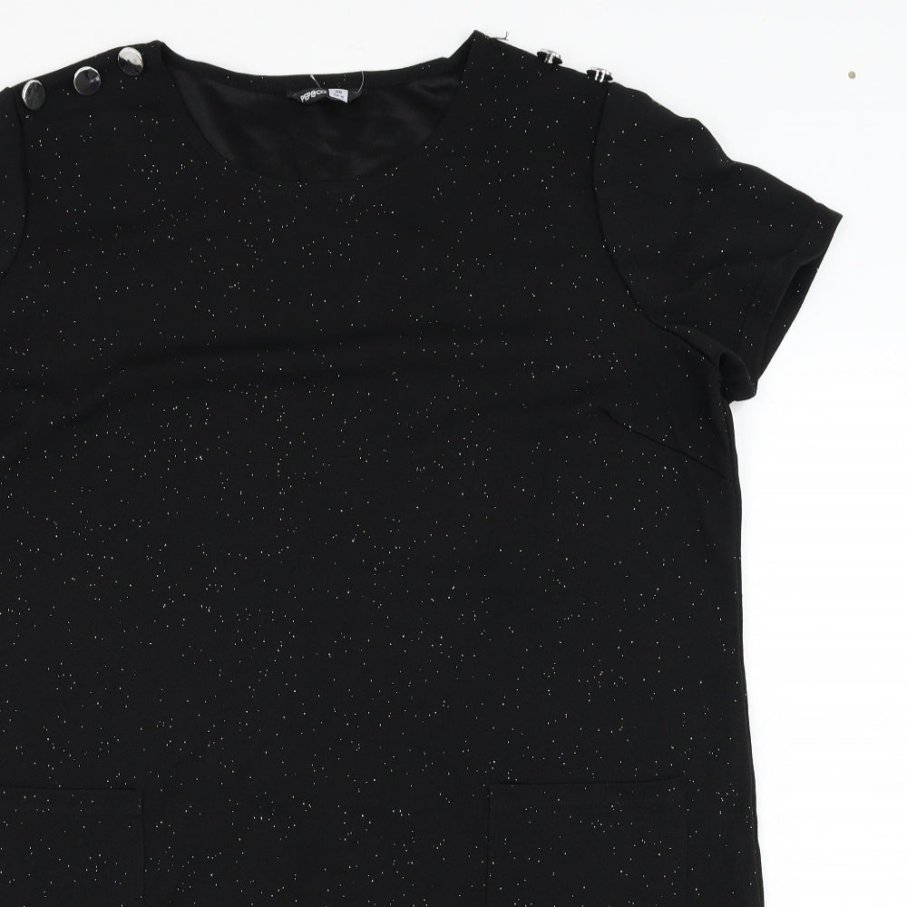 Pep&co Womens Black  Polyester T-Shirt Dress  Size 20  Round Neck Pullover