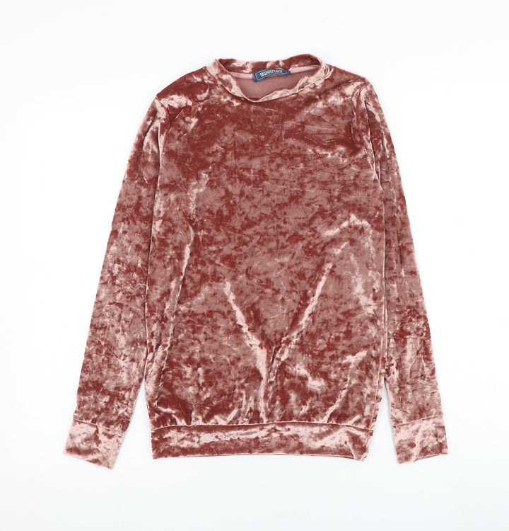 Signature Girls Pink Polyester Pullover Sweatshirt Size 13-14 Years Pullover