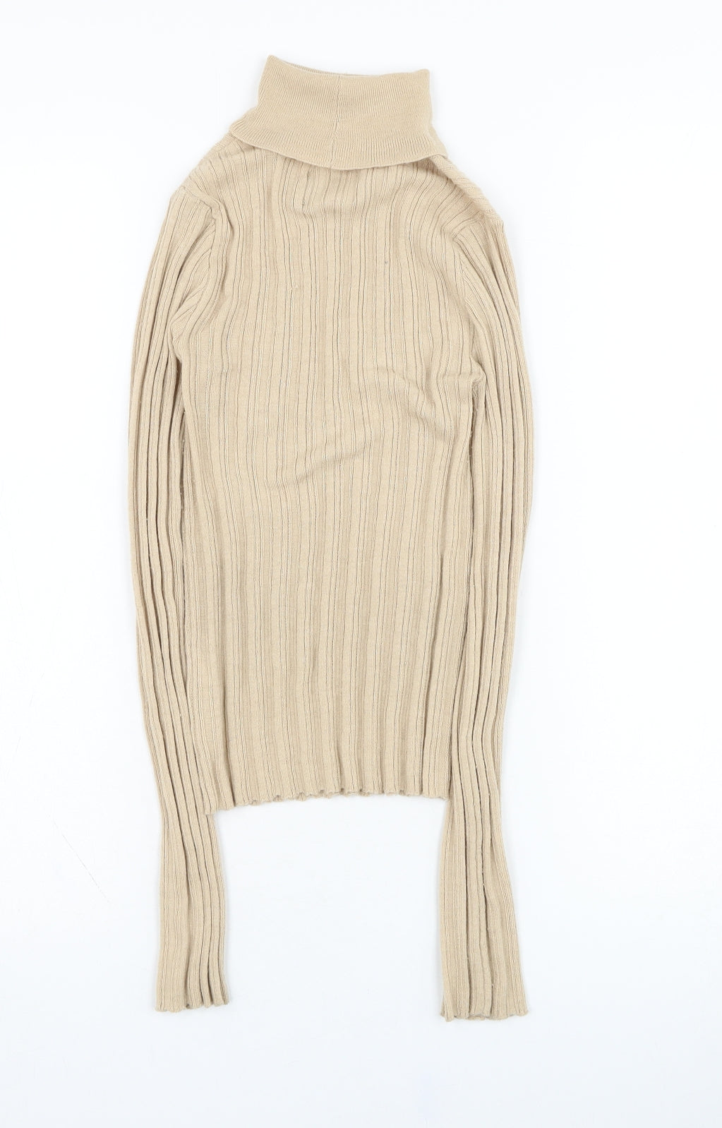 ASOS Womens Beige Roll Neck  Polyester Pullover Jumper Size 4