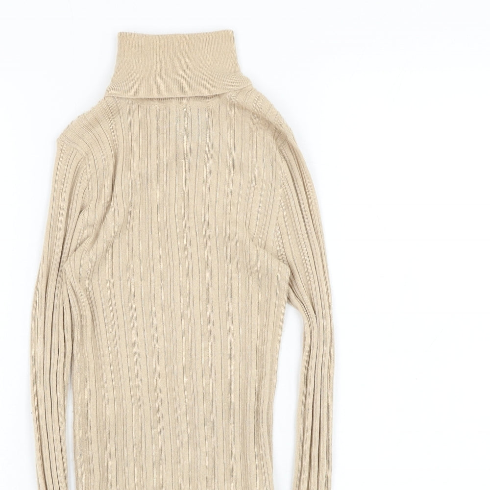 ASOS Womens Beige Roll Neck  Polyester Pullover Jumper Size 4